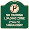 Signmission Loading Zone Zona De Cargamento W/ No Parking Heavy-Gauge Aluminum Sign, 18" x 18", G-1818-23882 A-DES-G-1818-23882 - alternate 1